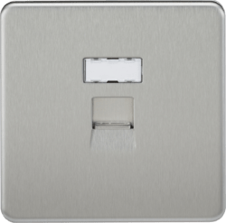 Knightsbridge - Flat Plate Metal Screwless RJ45 Network Outlet - Luminosity Designs Ltd