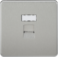 Knightsbridge - Flat Plate Metal Screwless RJ45 Network Outlet - Luminosity Designs Ltd