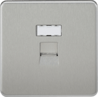 Knightsbridge - Flat Plate Metal Screwless RJ45 Network Outlet - Luminosity Designs Ltd