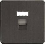 Knightsbridge - Flat Plate Metal Screwless RJ45 Network Outlet - Luminosity Designs Ltd