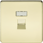 Knightsbridge - Flat Plate Metal Screwless RJ45 Network Outlet - Luminosity Designs Ltd