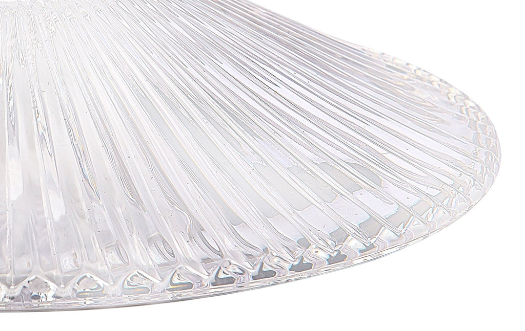 Deco - Flattened Ribbed Effect Clear Glass Lampshade - Luminosity Designs Ltd