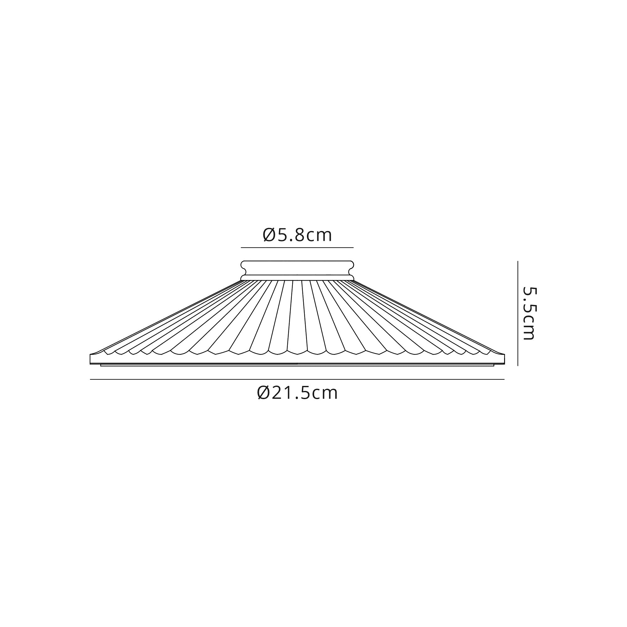 Deco - Flattened Ribbed Effect Clear Glass Lampshade - Luminosity Designs Ltd