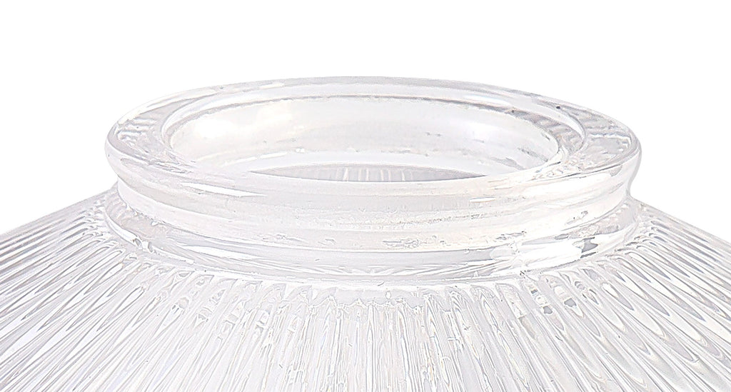 Deco - Flattened Ribbed Effect Clear Glass Lampshade - Luminosity Designs Ltd