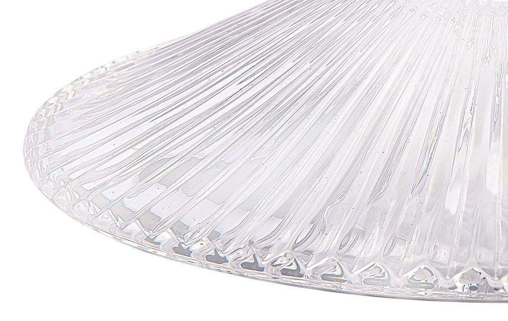 Deco - Flattened Ribbed Effect Clear Glass Lampshade - Luminosity Designs Ltd