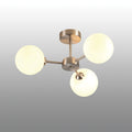 Oaks Lighting - Flaxton 3 Light Semi Flush Ceiling Fitting in Satin Nickel with Opal Glass - Luminosity Designs Ltd