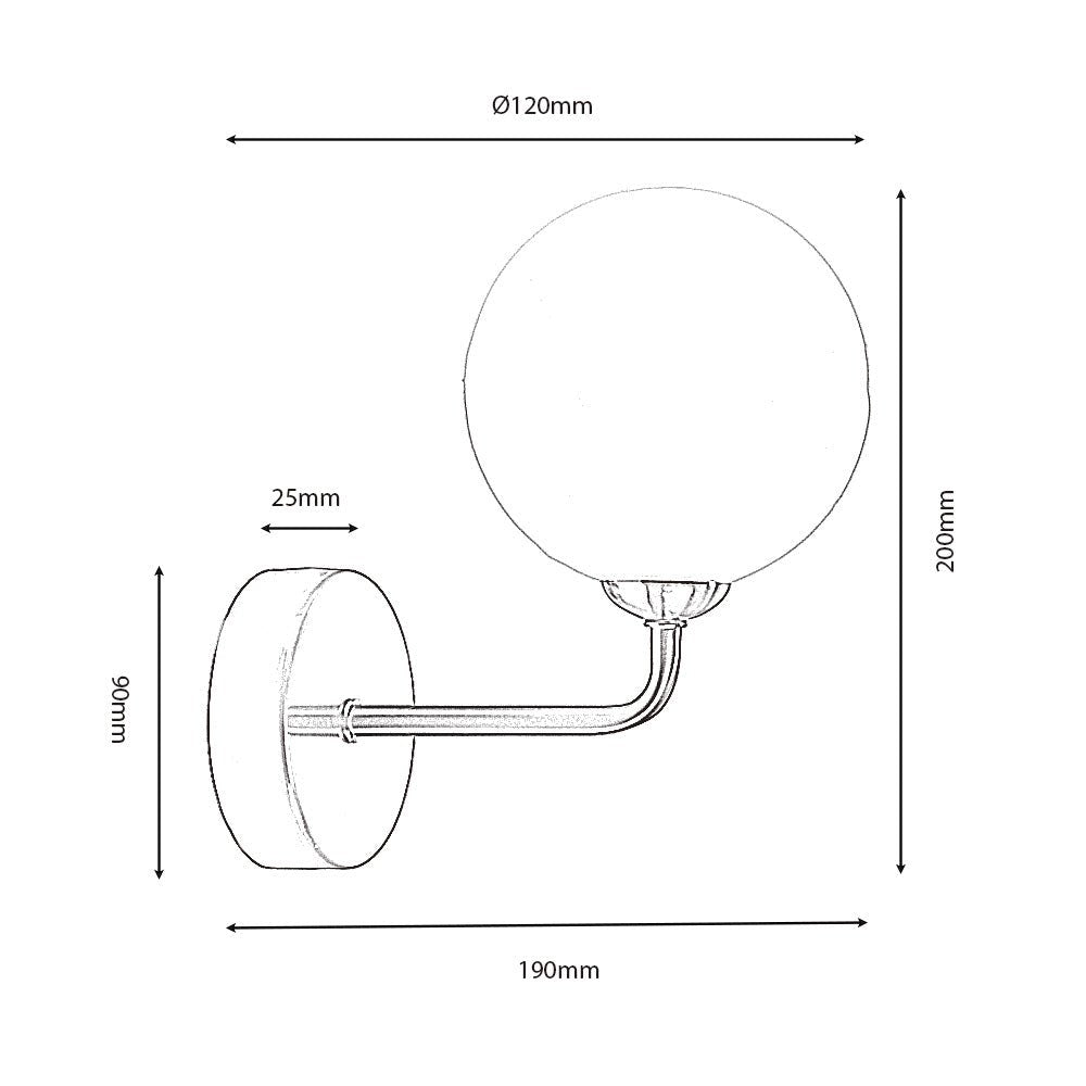 Oaks Lighting - Flaxton Satin Nickel Curved Stem Single Wall Light with Opal Glass - Luminosity Designs Ltd