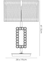 Diyas - Florence Crystal Rectangle Table Lamp With Organza Shade, 1 Light E27 (Diyas IL31532) - Luminosity Designs Ltd
