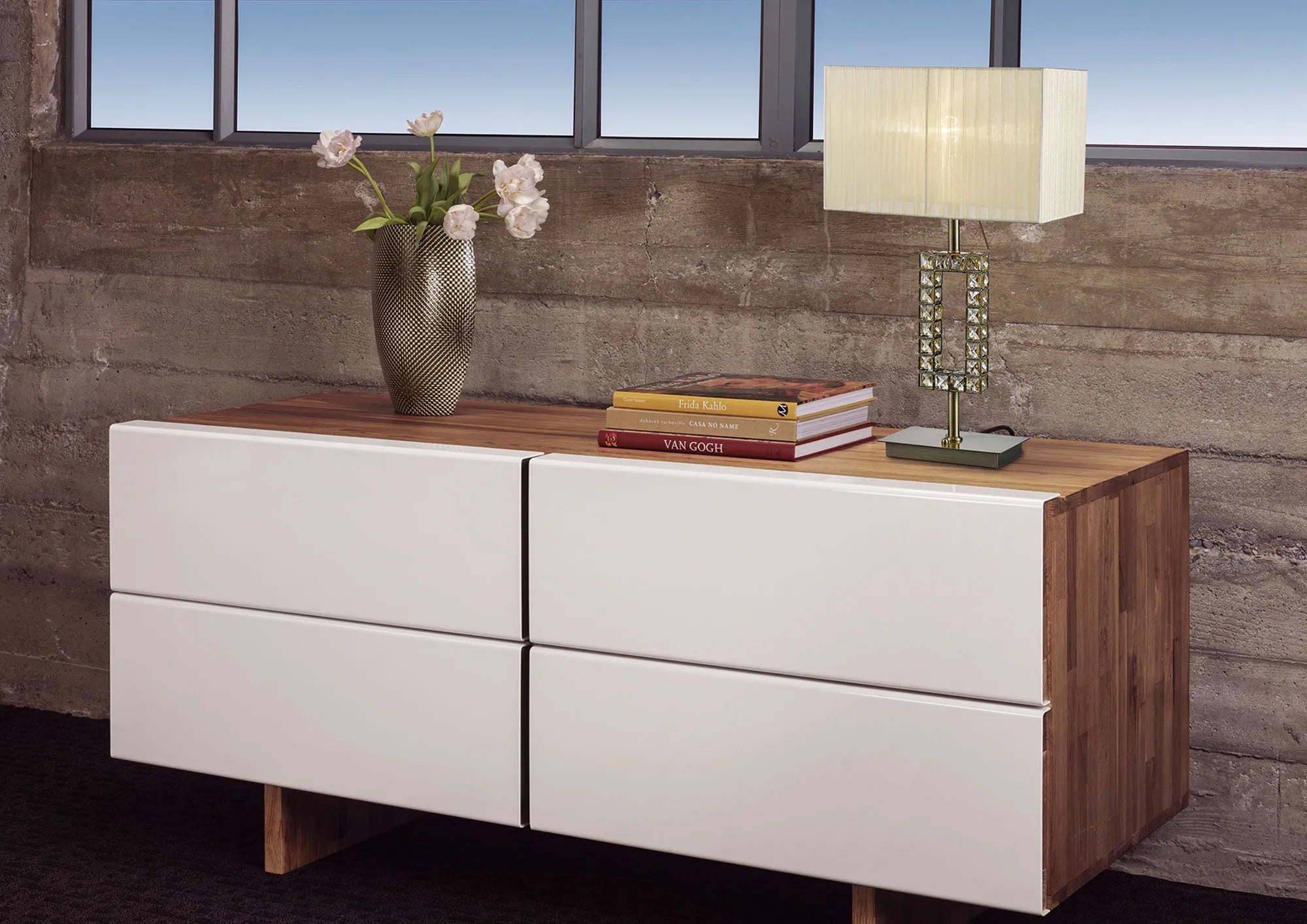 Diyas - Florence Crystal Rectangle Table Lamp With Organza Shade, 1 Light E27 (Diyas IL31532) - Luminosity Designs Ltd