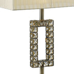 Diyas - Florence Crystal Rectangle Table Lamp With Organza Shade, 1 Light E27 (Diyas IL31532) - Luminosity Designs Ltd