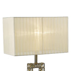 Diyas - Florence Crystal Rectangle Table Lamp With Organza Shade, 1 Light E27 (Diyas IL31532) - Luminosity Designs Ltd