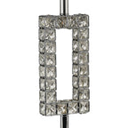 Diyas - Florence Crystal Rectangle Table Lamp With Organza Shade, 1 Light E27 (Diyas IL31532) - Luminosity Designs Ltd