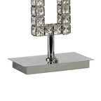 Diyas - Florence Crystal Rectangle Table Lamp With Organza Shade, 1 Light E27 (Diyas IL31532) - Luminosity Designs Ltd