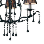 Flur Gothic Style Chandelier Pendant, 3 Light E14 Candle With Silk String Shades (Diyas IL40023 / IL40013 )