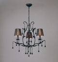 Flur Gothic Style Chandelier Pendant, 3 Light E14 Candle With Silk String Shades (Diyas IL40023 / IL40013 )