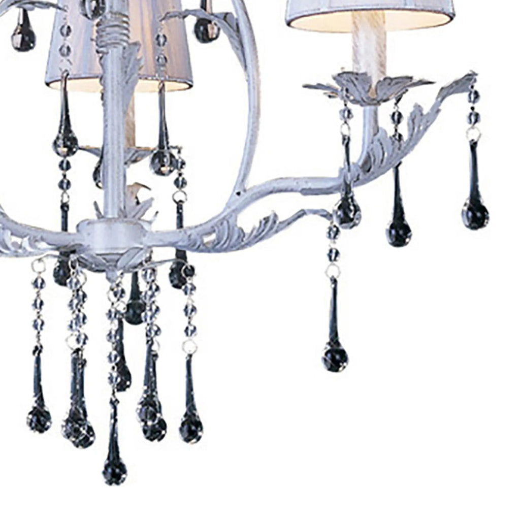 Flur Gothic Style Chandelier Pendant, 3 Light E14 Candle With Silk String Shades (Diyas IL40023 / IL40013 )