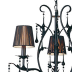 Flur Gothic Style Chandelier Pendant, 3 Light E14 Candle With Silk String Shades (Diyas IL40023 / IL40013 )