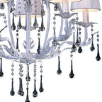 Diyas - Flur White and Gold Chandelier Pendant With Silk String Shades, 5 Light E14 (Diyas IL40015) - Luminosity Designs Ltd