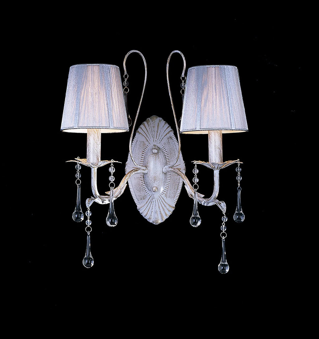 Diyas - Flur White and Gold Wall Lamp. 2 Light E14 (Diyas IL40012) - Luminosity Designs Ltd