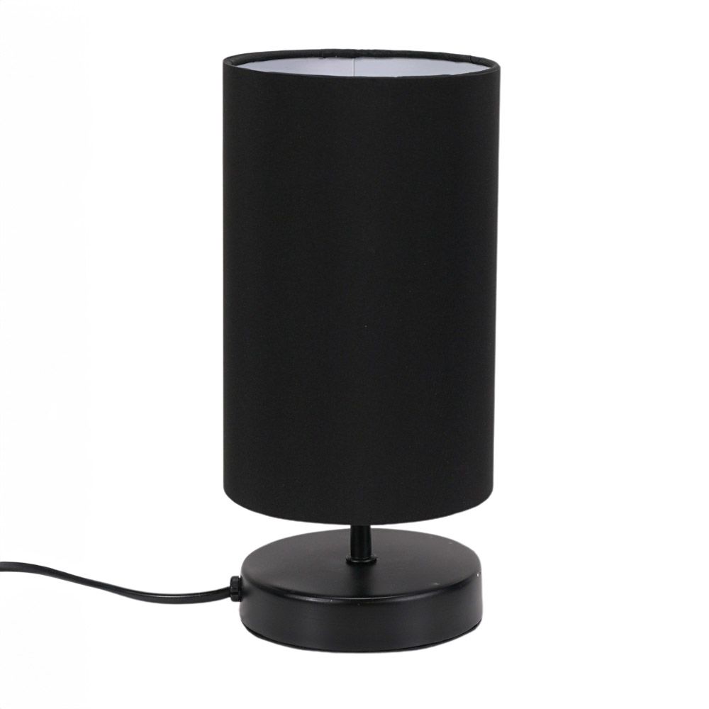 lse - Francis Touch Table Lamp With Black Base and Cotton Shade, 1X E14 - Luminosity Designs Ltd