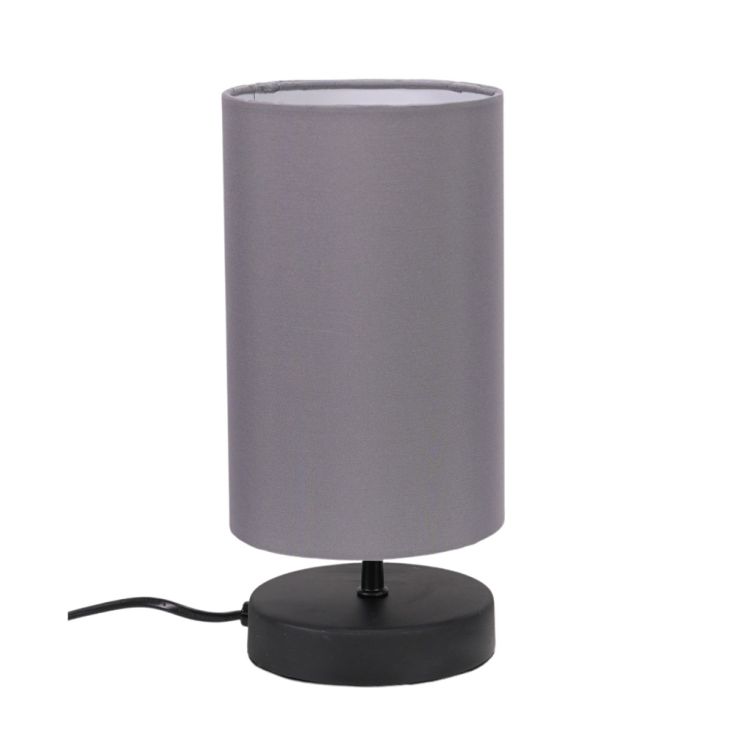 lse - Francis Touch Table Lamp With Black Base and Cotton Shade, 1X E14 - Luminosity Designs Ltd