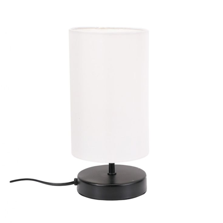lse - Francis Touch Table Lamp With Black Base and Cotton Shade, 1X E14 - Luminosity Designs Ltd
