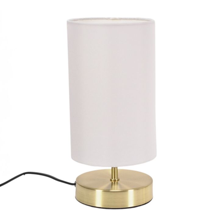 lse - Francis Touch Table Lamp With Gold Base and Cotton Shade, 1X E14 - Luminosity Designs Ltd