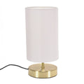 lse - Francis Touch Table Lamp With Gold Base and Cotton Shade, 1X E14 - Luminosity Designs Ltd