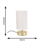 lse - Francis Touch Table Lamp With Gold Base and Cotton Shade, 1X E14 - Luminosity Designs Ltd