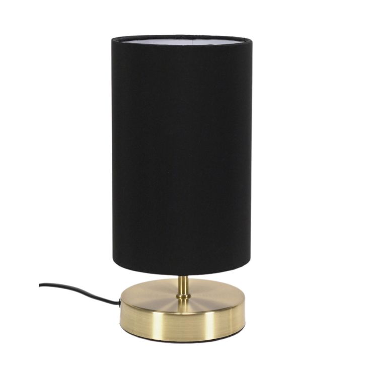 lse - Francis Touch Table Lamp With Gold Base and Cotton Shade, 1X E14 - Luminosity Designs Ltd