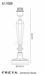 Diyas - Freya Crystal Table Lamp WITHOUT SHADE, 1 Light E27, Silver Finish - Luminosity Designs Ltd