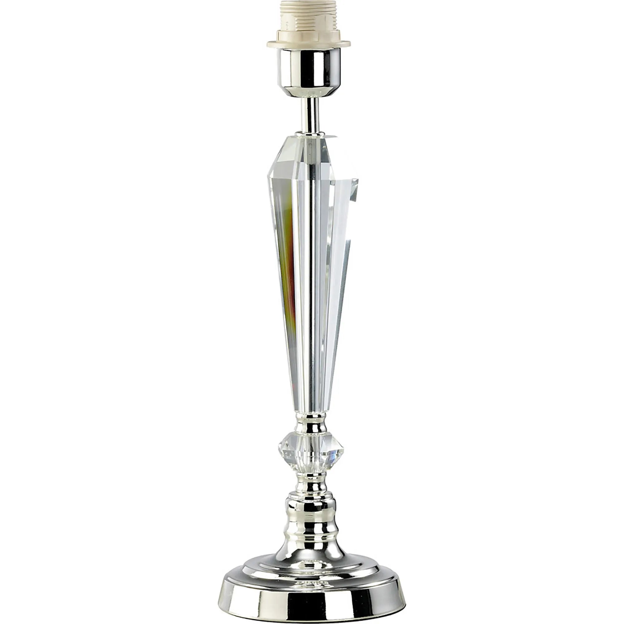 Diyas - Freya Crystal Table Lamp WITHOUT SHADE, 1 Light E27, Silver Finish - Luminosity Designs Ltd