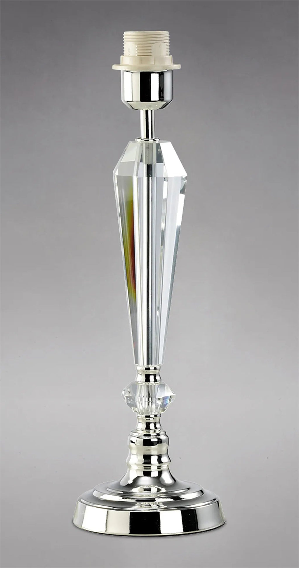 Diyas - Freya Crystal Table Lamp WITHOUT SHADE, 1 Light E27, Silver Finish - Luminosity Designs Ltd