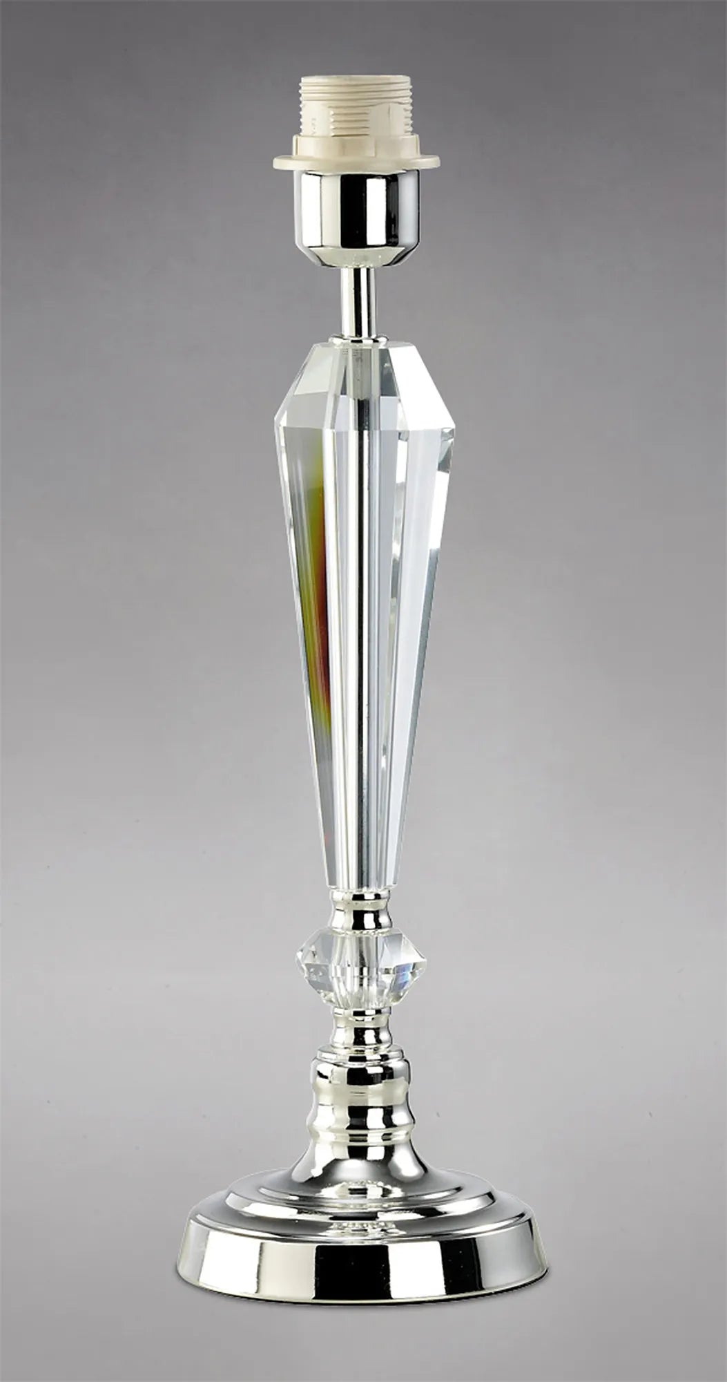 Diyas - Freya Crystal Table Lamp WITHOUT SHADE, 1 Light E27, Silver Finish - Luminosity Designs Ltd