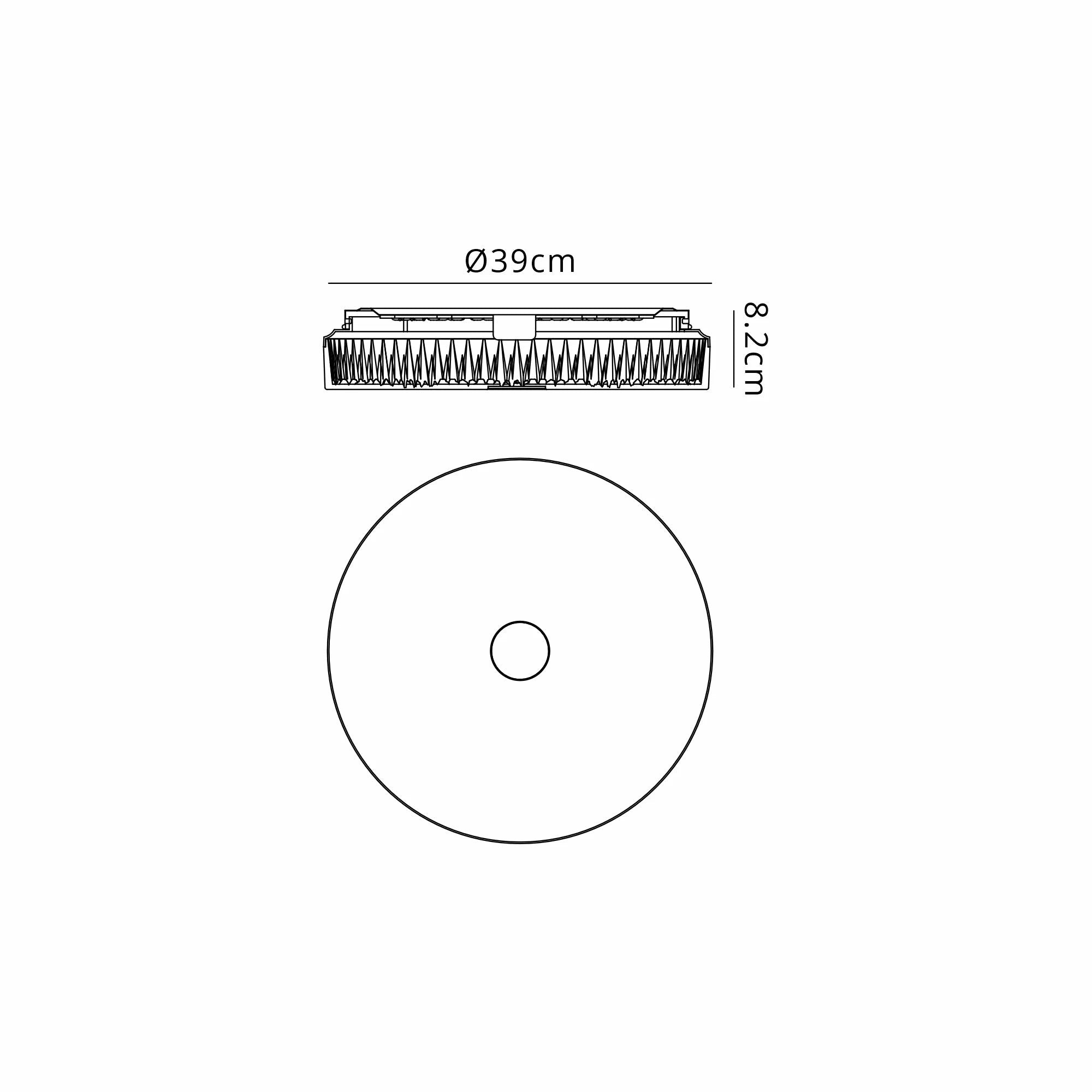 Mantra - Frozen 39cm Round Ceiling Light, 30W LED, 2700 - 5000K Tuneable White, 3420lm, Remote Control, White - Luminosity Designs Ltd