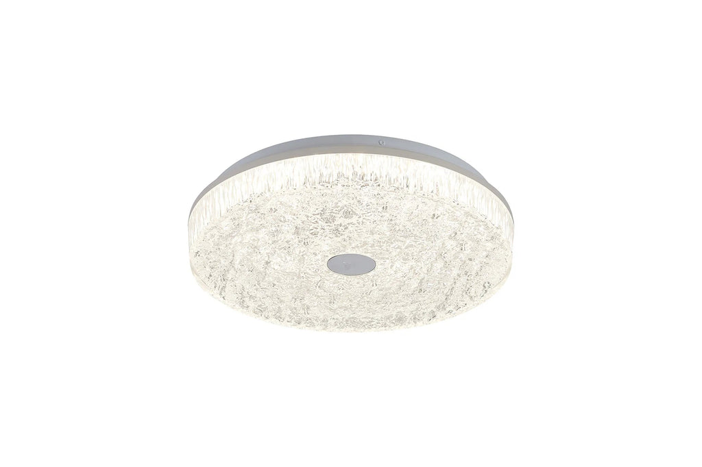 Mantra - Frozen 39cm Round Ceiling Light, 30W LED, 2700 - 5000K Tuneable White, 3420lm, Remote Control, White - Luminosity Designs Ltd