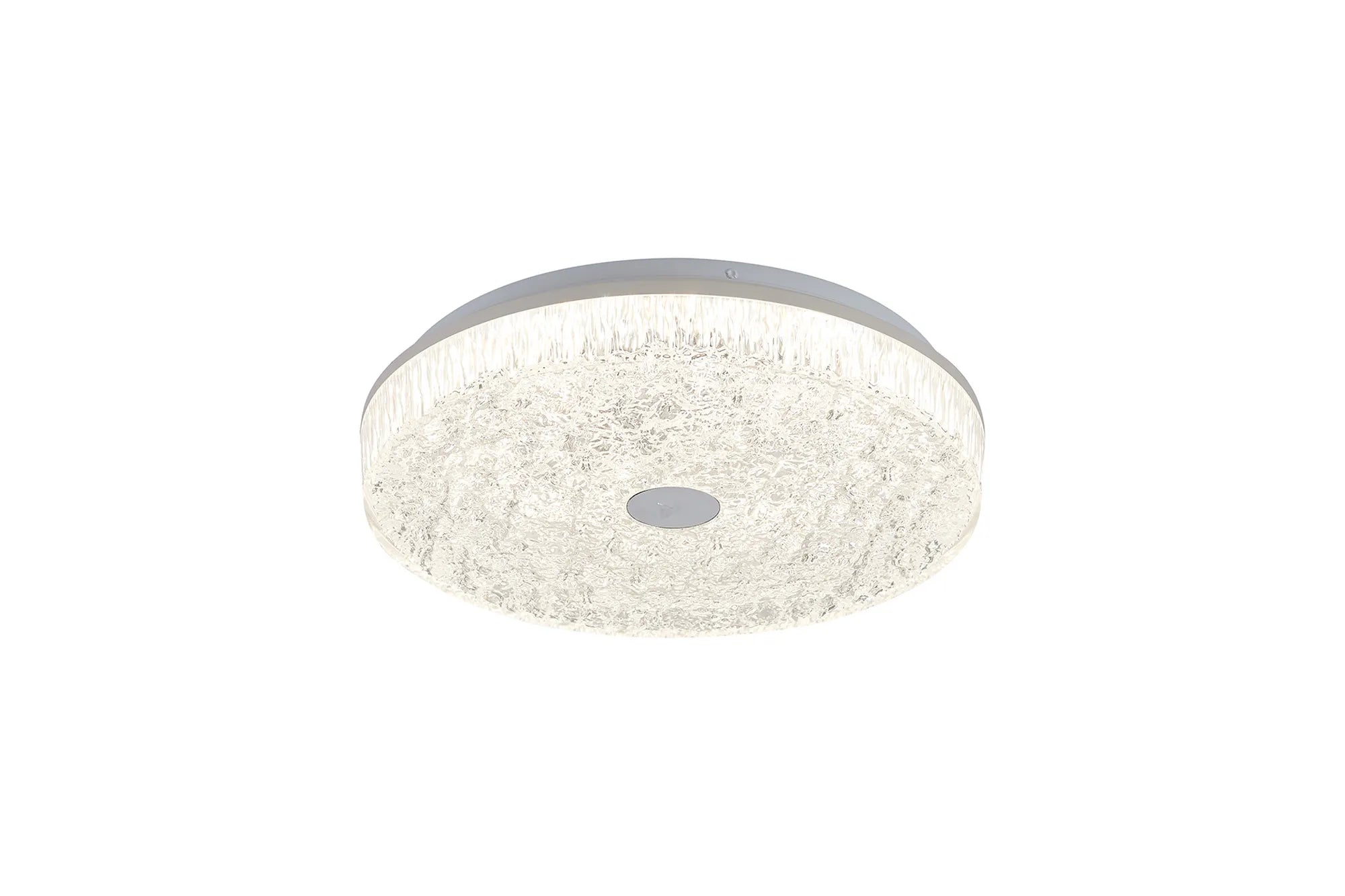 Frozen 39cm Round Ceiling Light, 30W LED, 2700-5000K Tuneable White, 3420lm, Remote Control, White