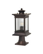 Luminosity Designs Ltd - Fuller Traditional Pedestal / Post Lamp, 1 x E27, IP54, Oil Rubbed Brass (Bronze) /Lined Glass - Luminosity Designs Ltd