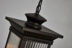 Luminosity Designs Ltd - Fuller Traditional Pendant Lamp, 1 x E27, IP54, Oil Rubbed Brass (Bronze) /Lined Glass - Luminosity Designs Ltd