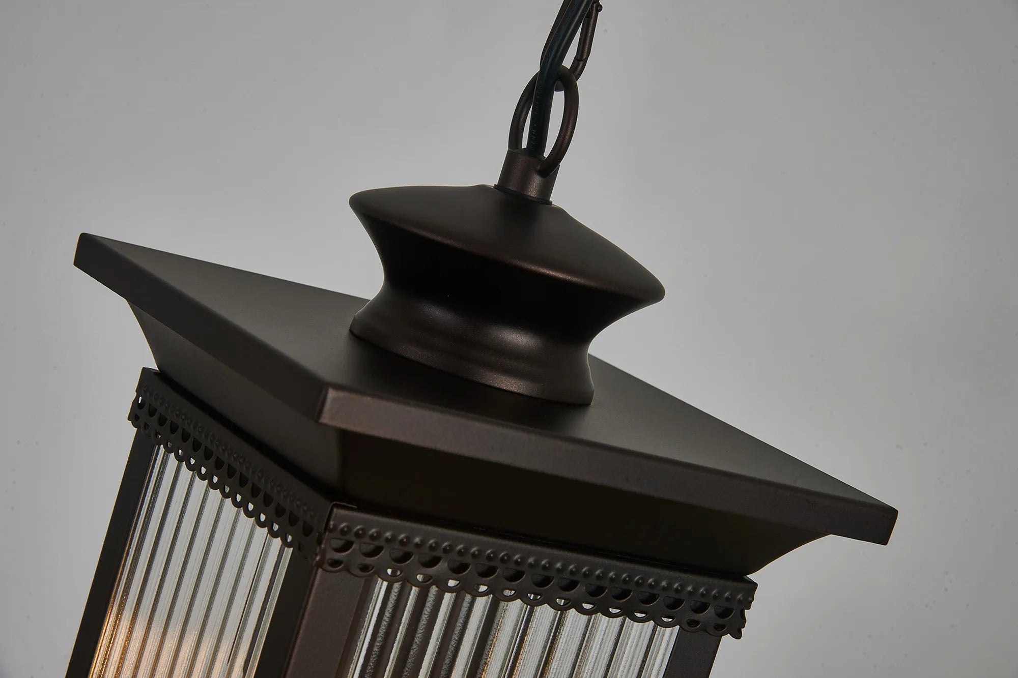 Luminosity Designs Ltd - Fuller Traditional Pendant Lamp, 1 x E27, IP54, Oil Rubbed Brass (Bronze) /Lined Glass - Luminosity Designs Ltd