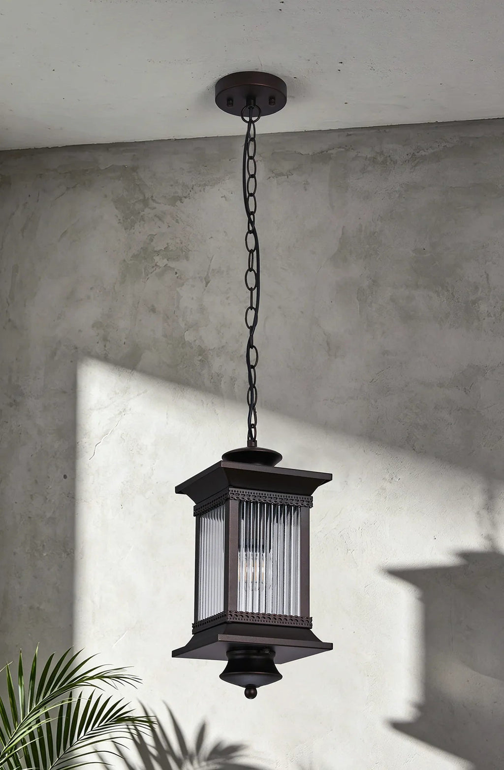 Luminosity Designs Ltd - Fuller Traditional Pendant Lamp, 1 x E27, IP54, Oil Rubbed Brass (Bronze) /Lined Glass - Luminosity Designs Ltd