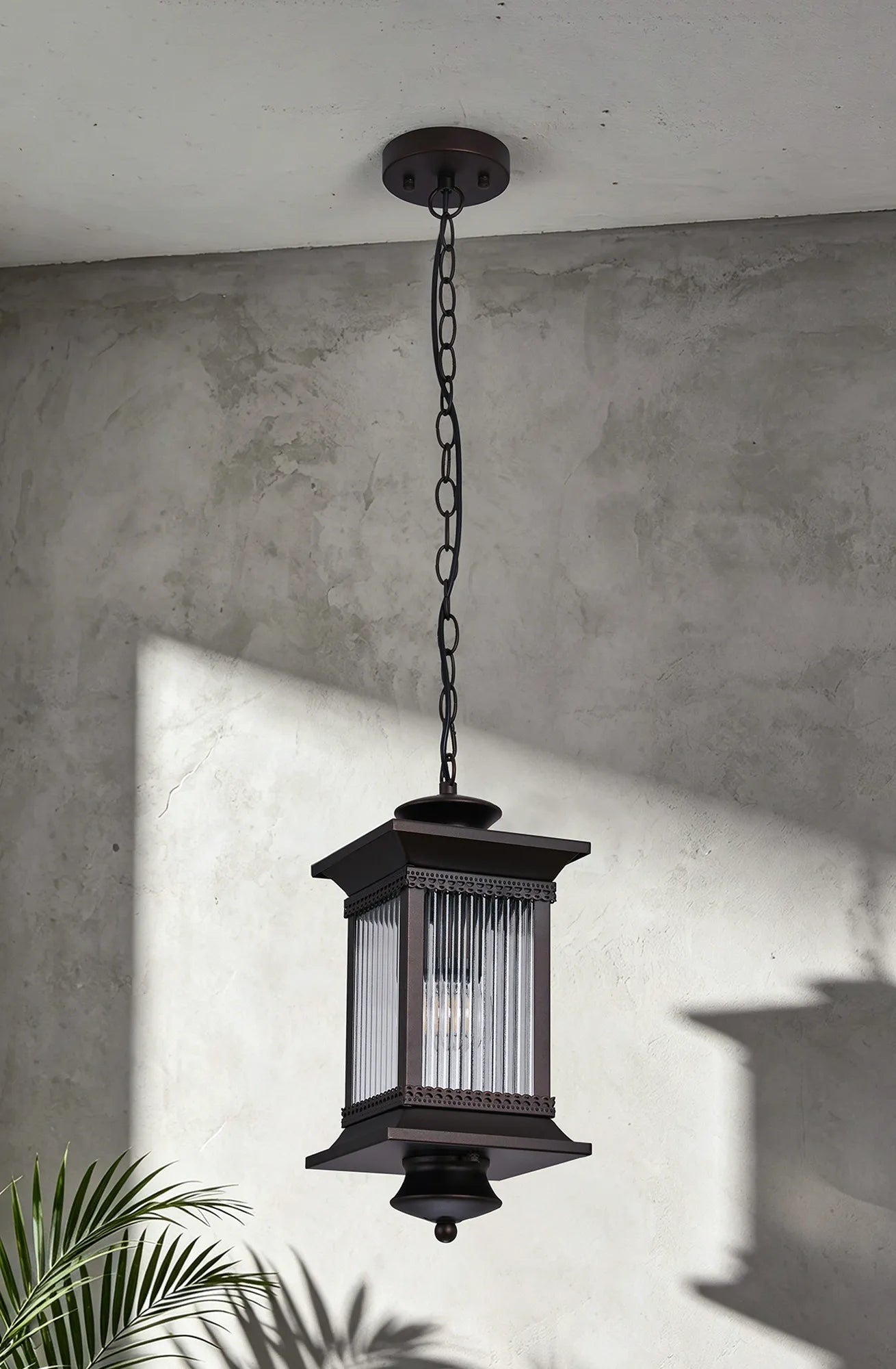 Luminosity Designs Ltd - Fuller Traditional Pendant Lamp, 1 x E27, IP54, Oil Rubbed Brass (Bronze) /Lined Glass - Luminosity Designs Ltd