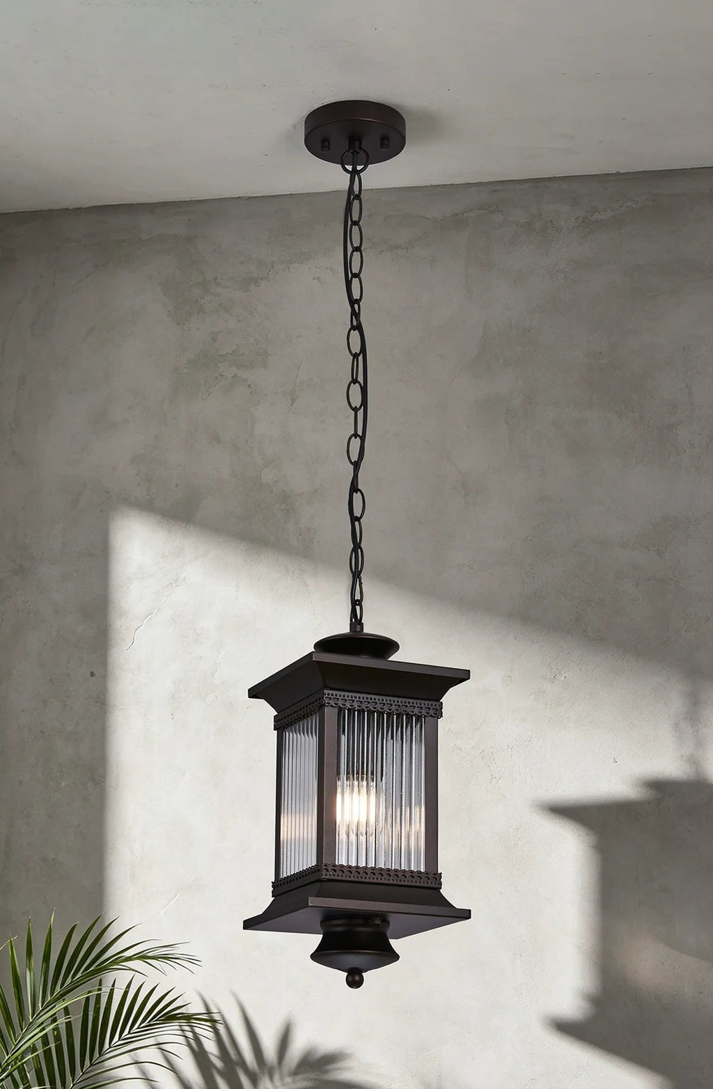 Luminosity Designs Ltd - Fuller Traditional Pendant Lamp, 1 x E27, IP54, Oil Rubbed Brass (Bronze) /Lined Glass - Luminosity Designs Ltd