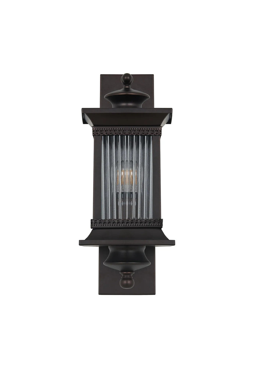 Luminosity Designs Ltd - Fuller Traditional Wall Lamp, 1 x E27, IP54, Oil Rubbed Brass (Bronze) /Lined Glass - Luminosity Designs Ltd