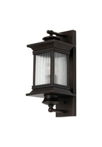 Fuller Traditional Wall Lamp, 1 x E27, IP54, Oil Rubbed Brass (Bronze) /Lined Glass
