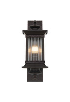 Fuller Traditional Wall Lamp, 1 x E27, IP54, Oil Rubbed Brass (Bronze) /Lined Glass