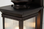 Fuller Traditional Wall Lamp, 1 x E27, IP54, Oil Rubbed Brass (Bronze) /Lined Glass