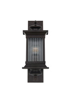 Fuller Traditional Wall Lamp, 1 x E27, IP54, Oil Rubbed Brass (Bronze) /Lined Glass