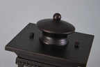 Fuller Traditional Pedestal / Post Lamp, 1 x E27, IP54, Oil Rubbed Brass (Bronze) /Lined Glass