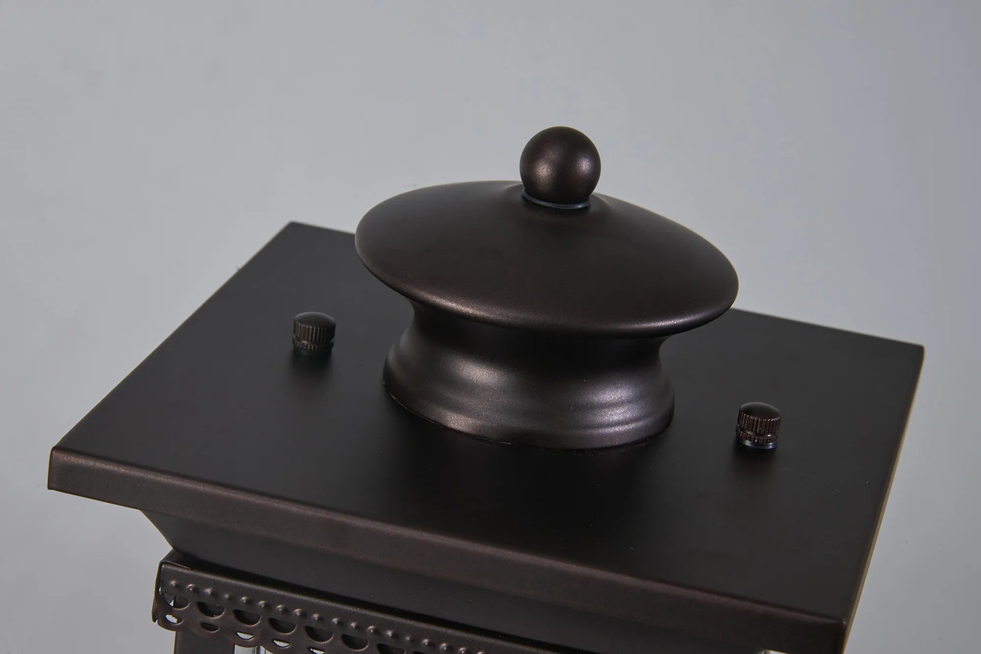 Fuller Traditional Pedestal / Post Lamp, 1 x E27, IP54, Oil Rubbed Brass (Bronze) /Lined Glass